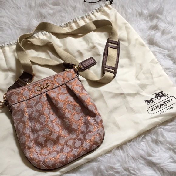 Coach Bags Coach Shimmer Rose Gold Crossbody Bag Poshmark